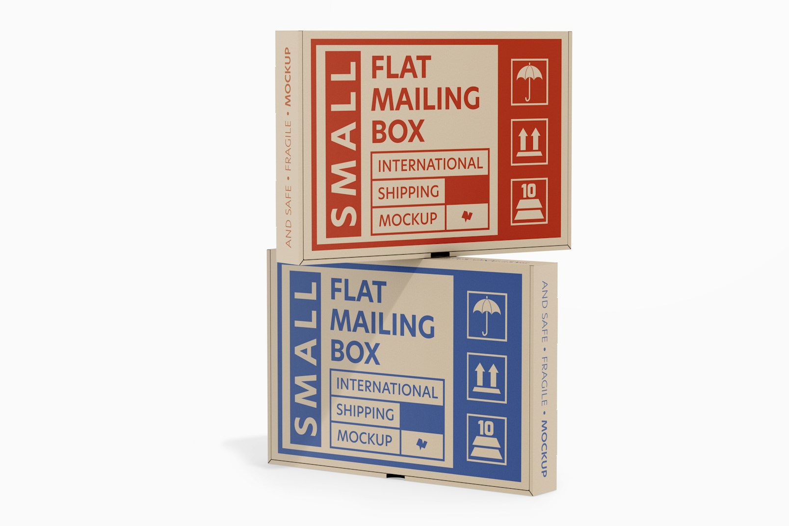 Flat Mailing Boxes Mockup, Stacked