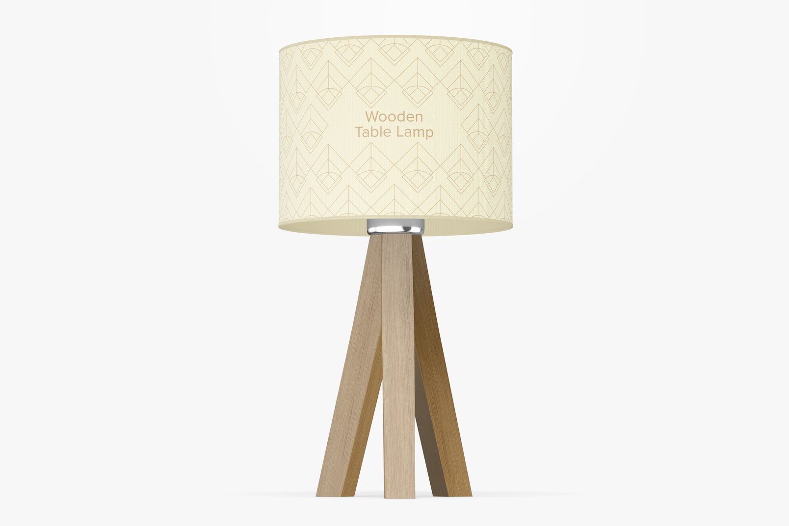 Wooden Table Lamp Mockup, Front View