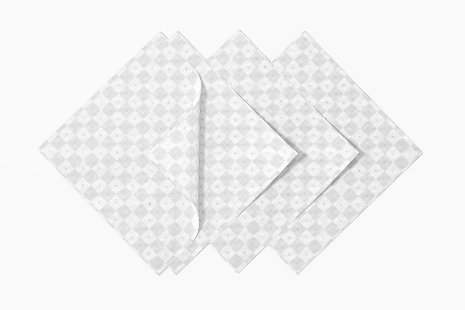 Paper Napkins Mockup, Top View