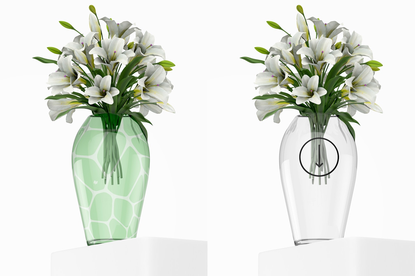 Glass Vase Mockup, Front View
