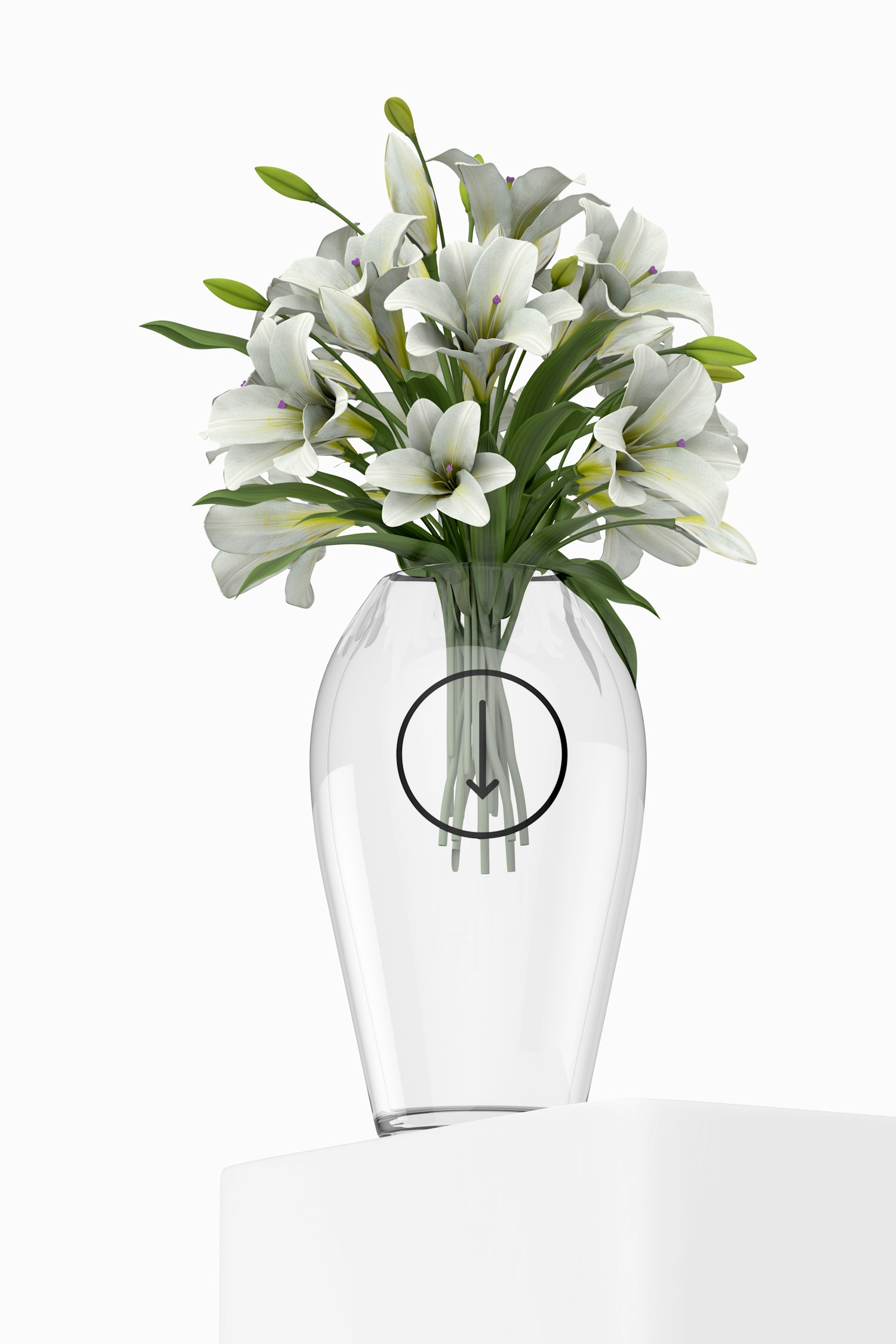 Glass Vase Mockup, Front View