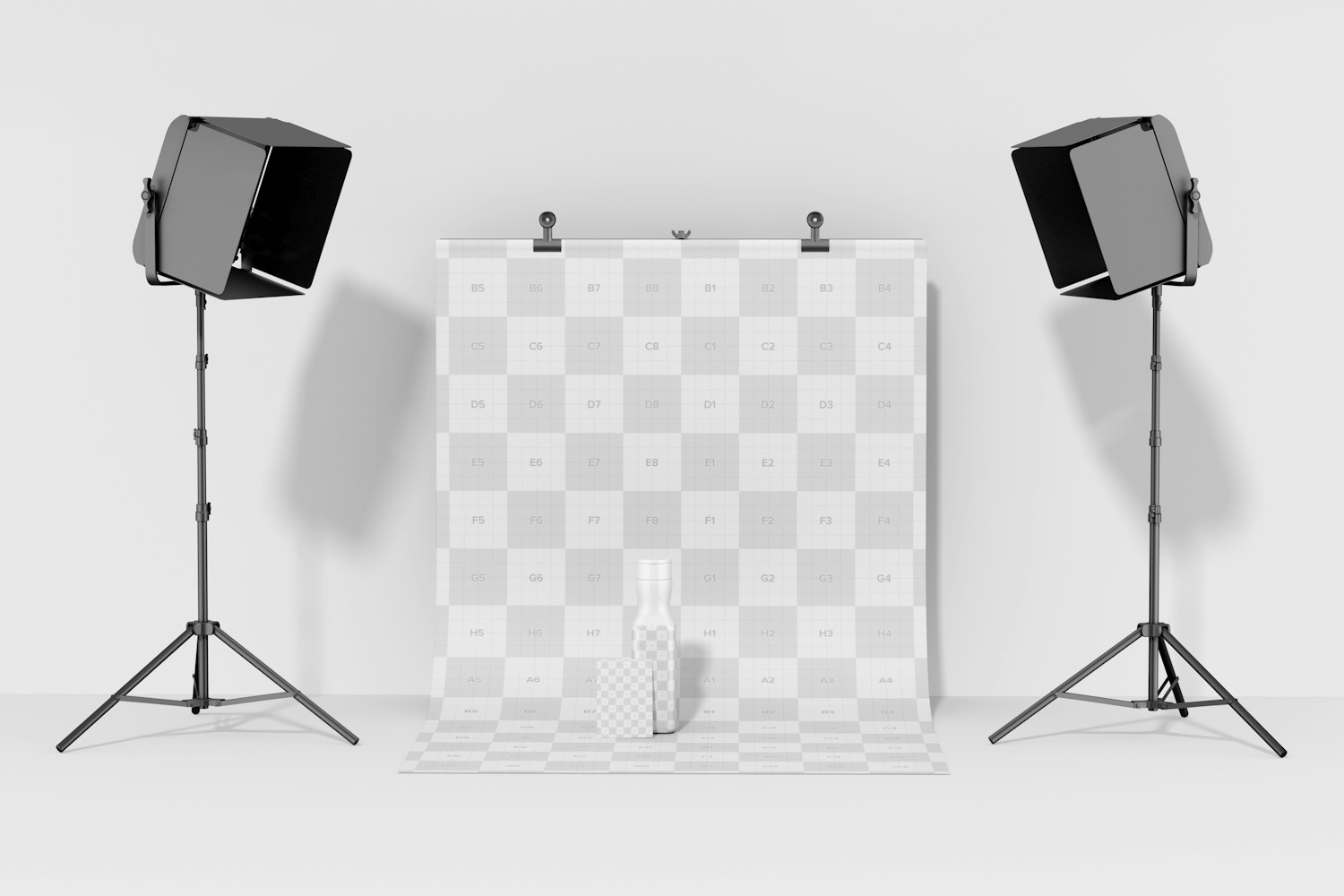 Photography Elements with Poster Mockup, Front View