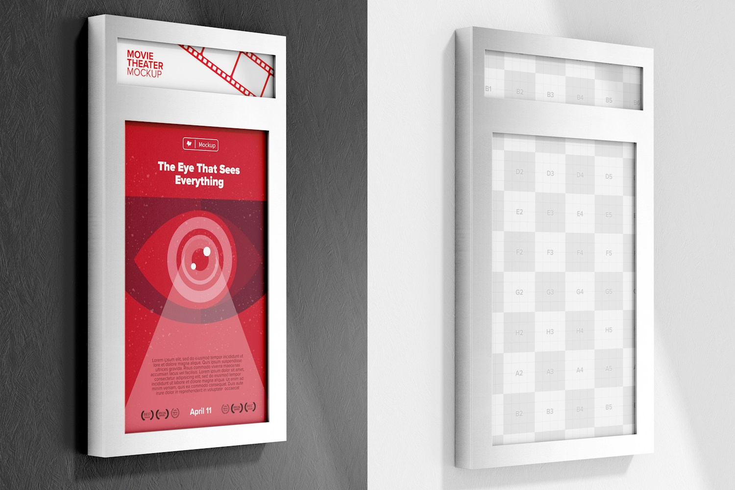 Movie Poster Frame Mockup, Right View