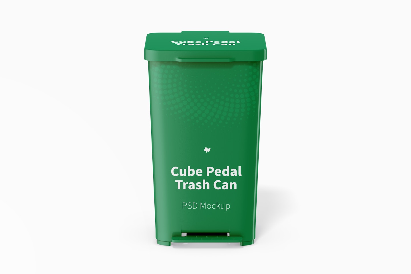 Cube Pedal Trash Can Mockup