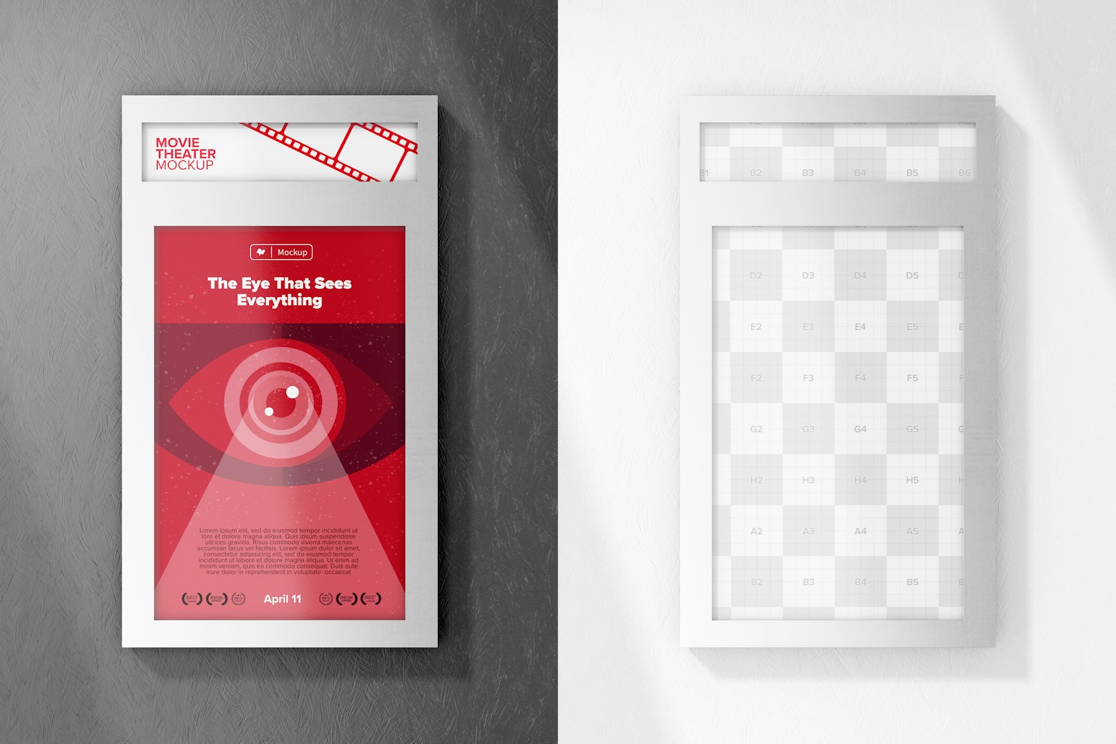Movie Poster Frame Mockup, Front View