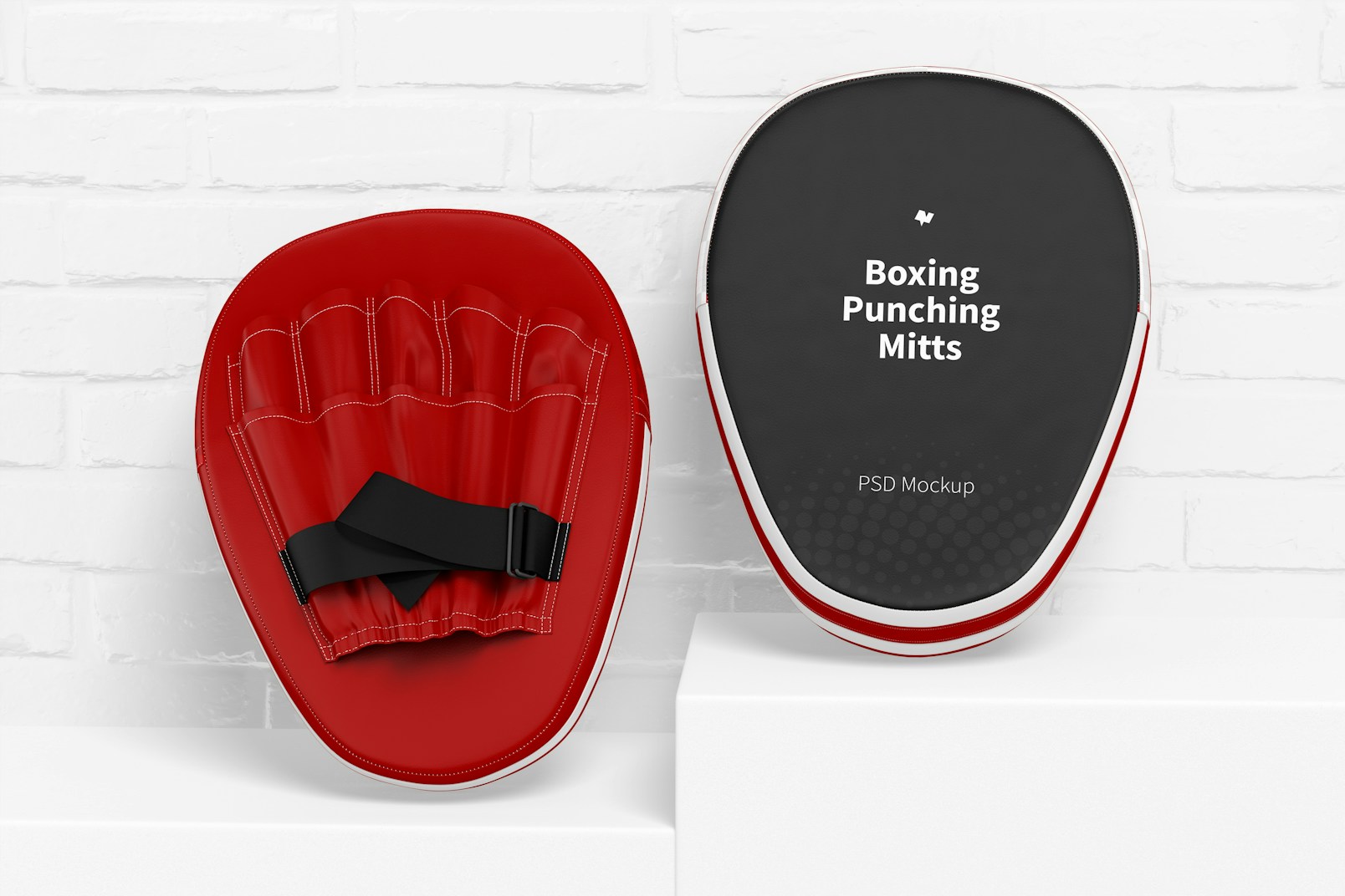 Boxing Punching Mitts Mockup, Front and Back View