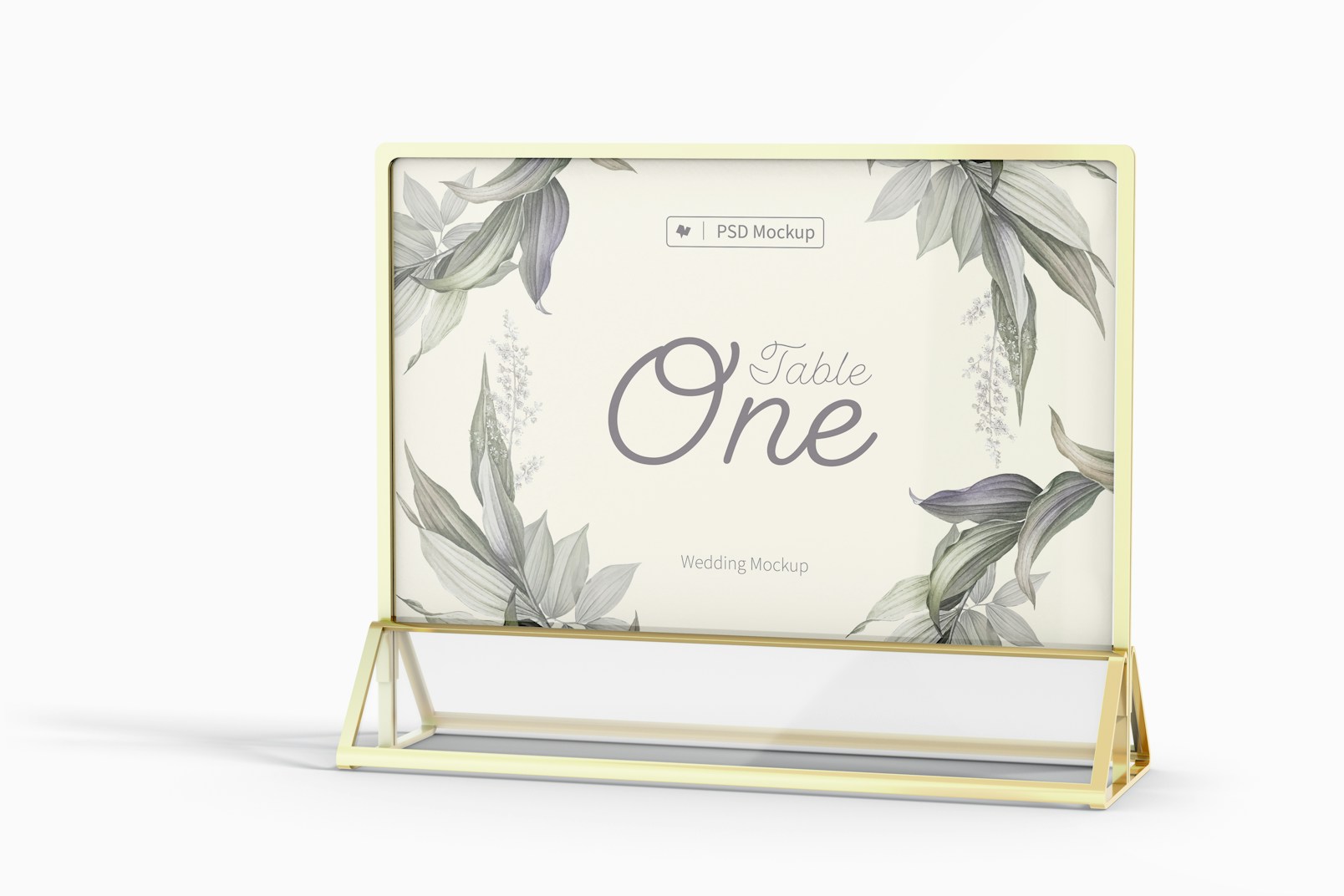 Acrylic Table Card Frame Mockup, Right View