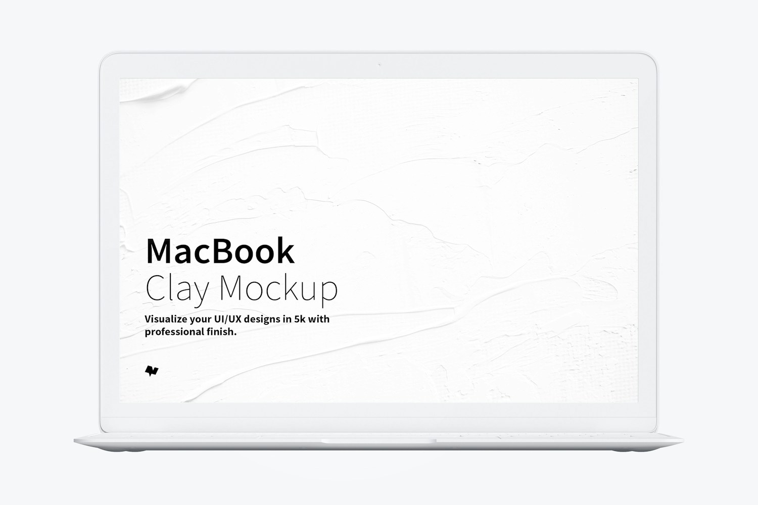 Clay MacBook Mockup, Front View