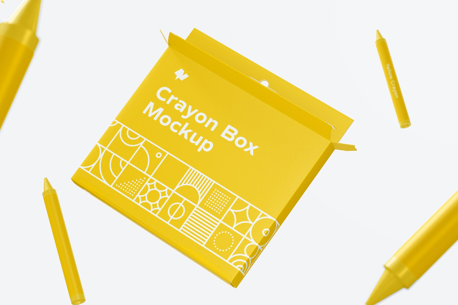 Crayon Box Mockup, Floating Crayon Box Mockup, Floating