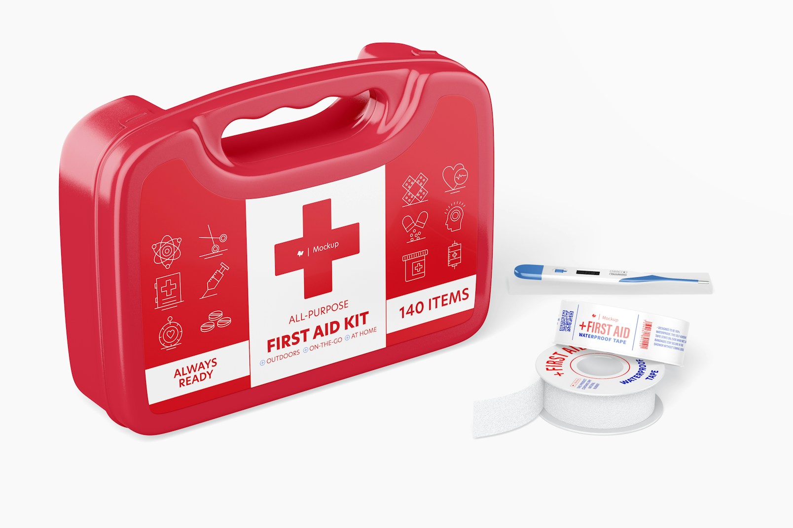First Aid Kit Scenes Mockup, Right View