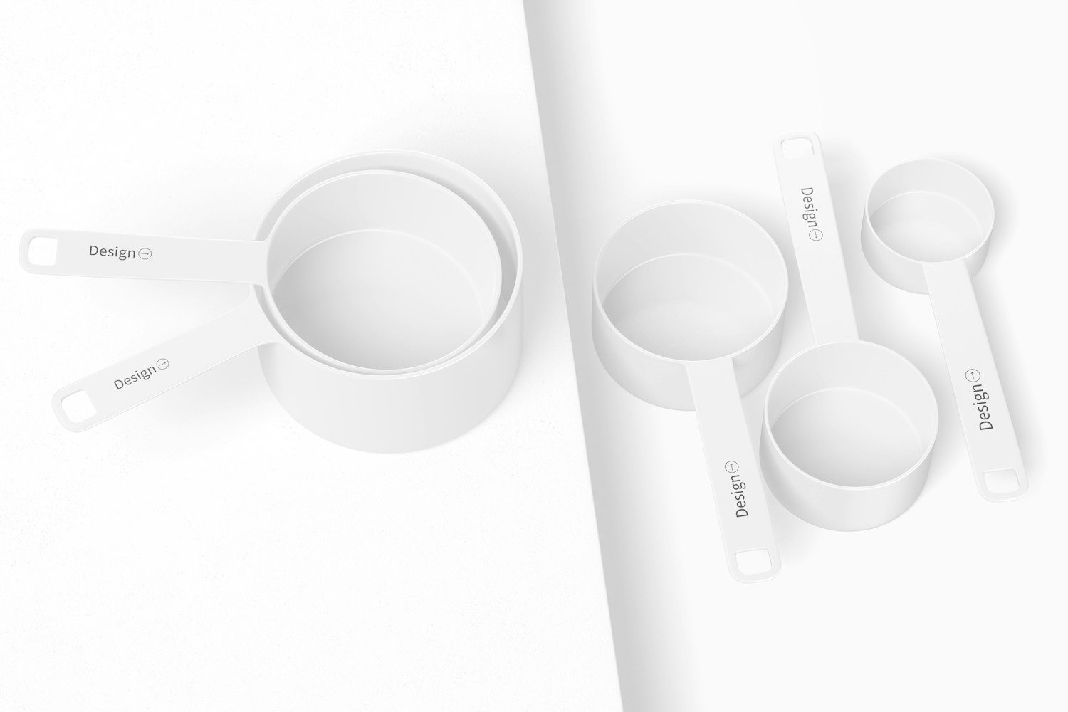 Measuring Cups Set Mockup, Perspective View