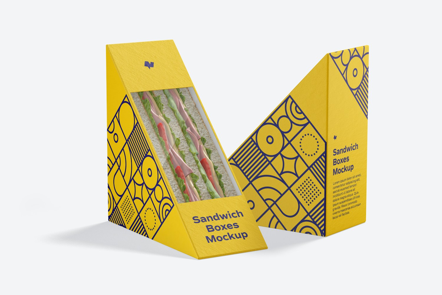 Sandwich Boxes Mockup, Left and Right View
