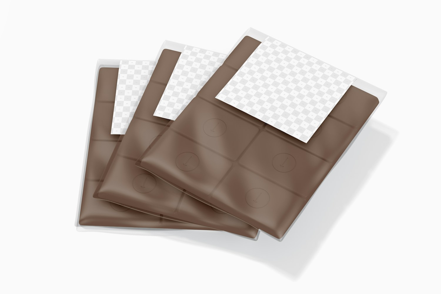 Square Chocolate Bag Set Mockup