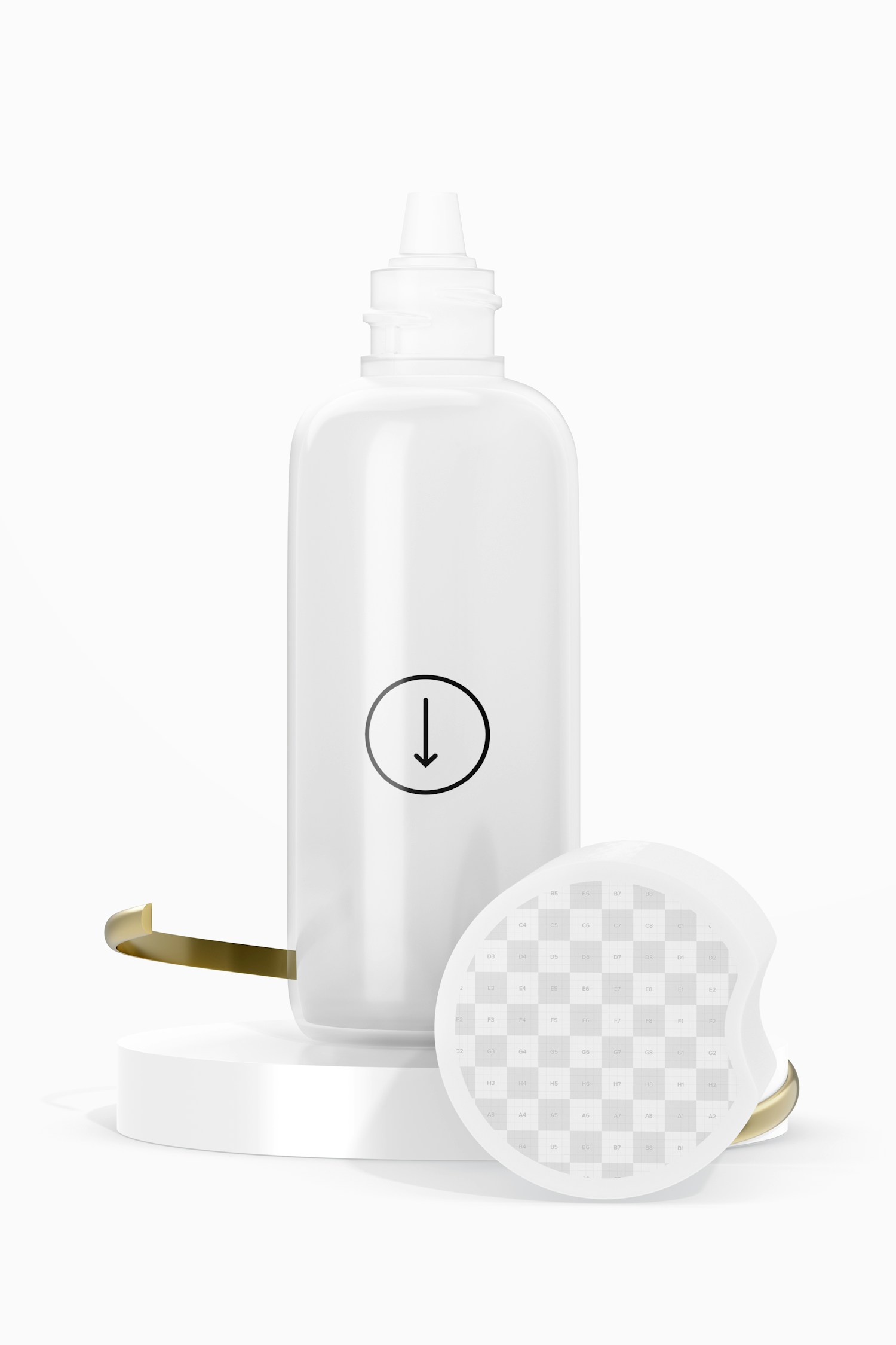 Small Sunscreen Bottle Mockup, Front View