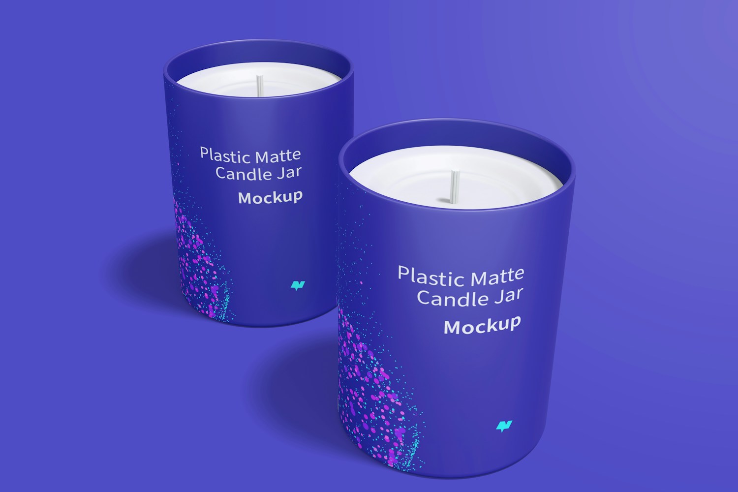 Plastic Matte Candle Jars Mockup, Front View
