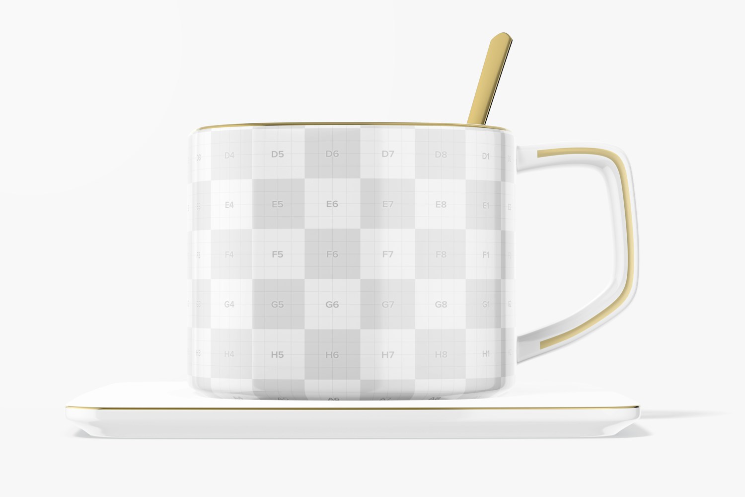 Square Cup Mockup, Front View