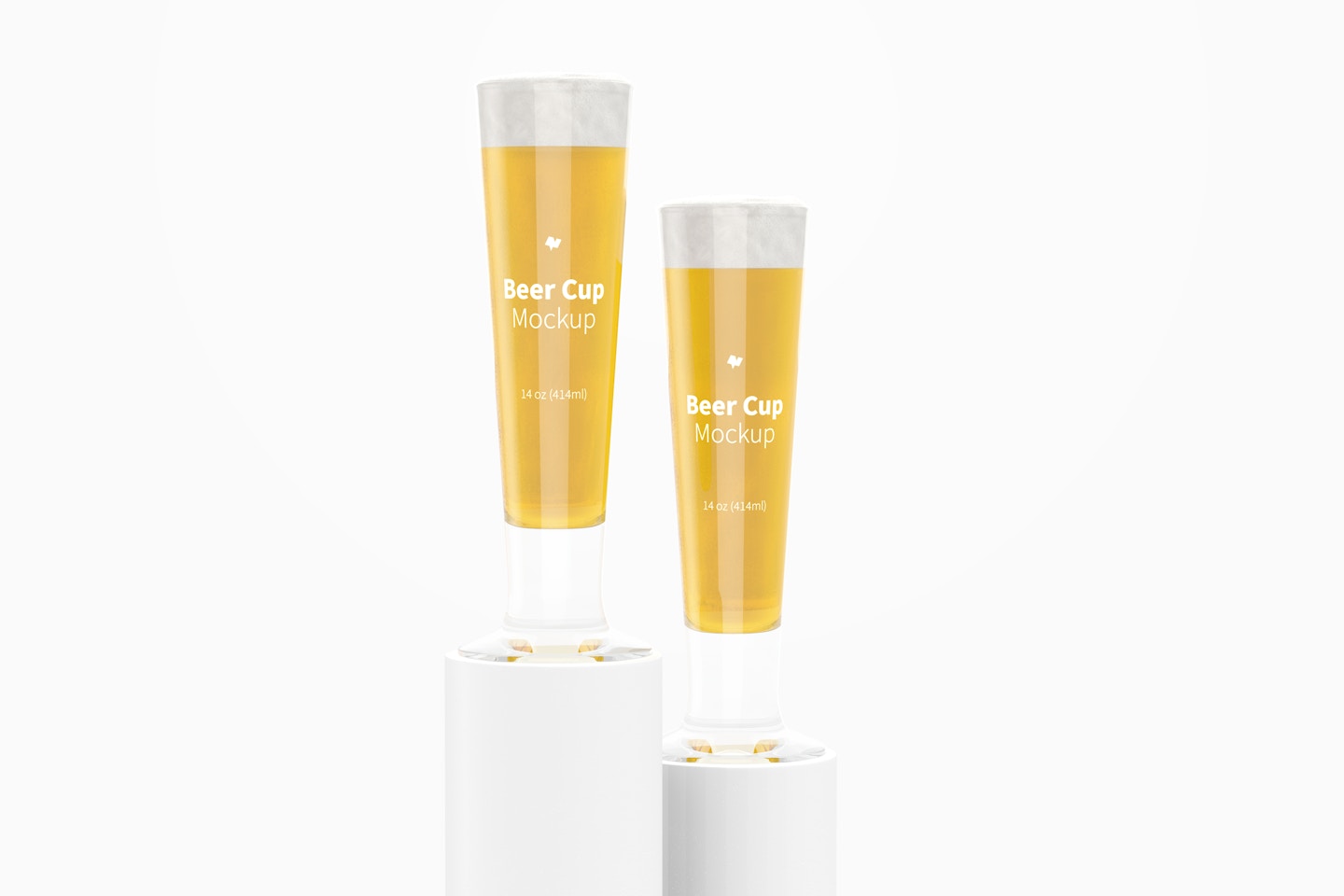 14 oz Glass Beer Cups Mockup