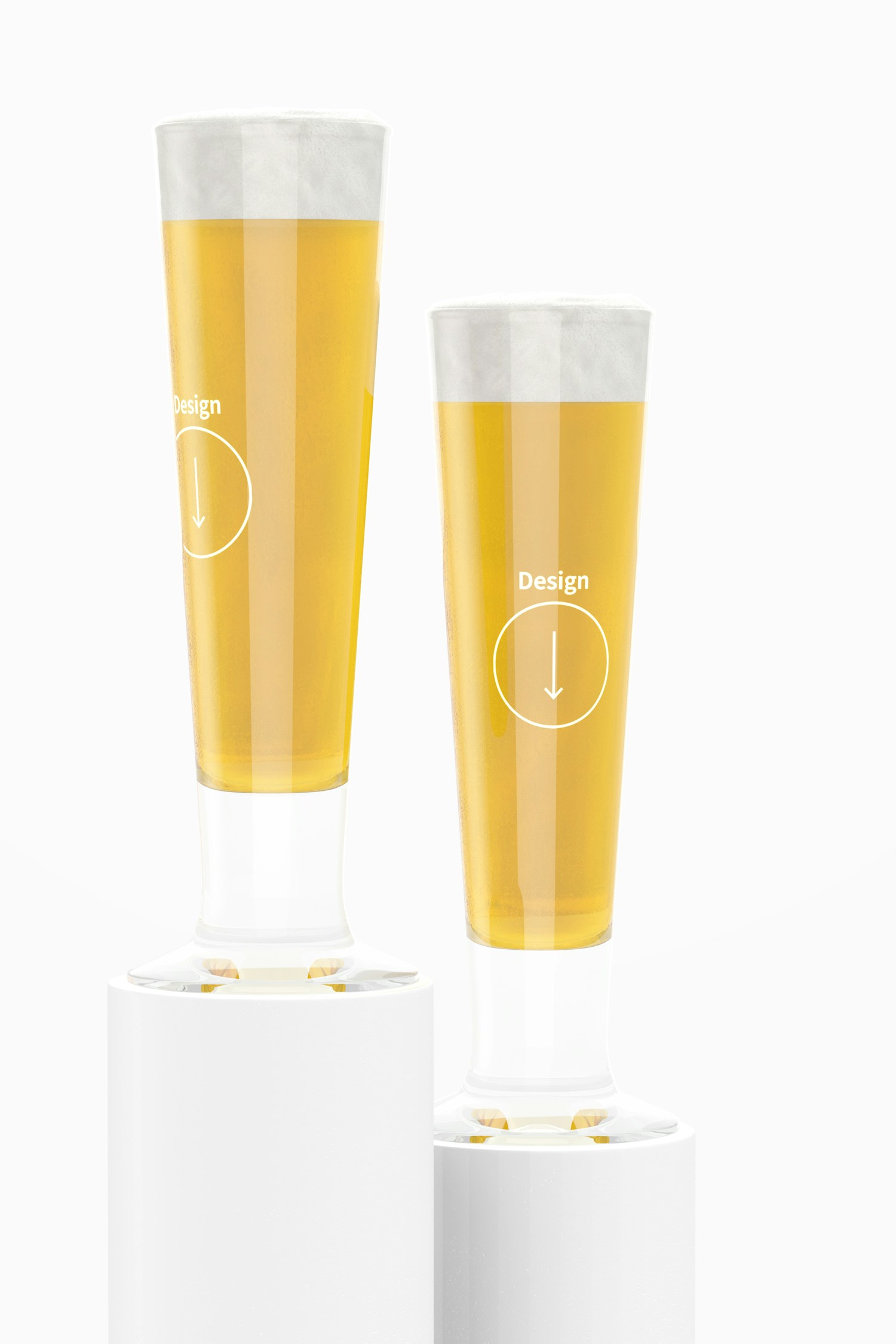 14 oz Glass Beer Cups Mockup
