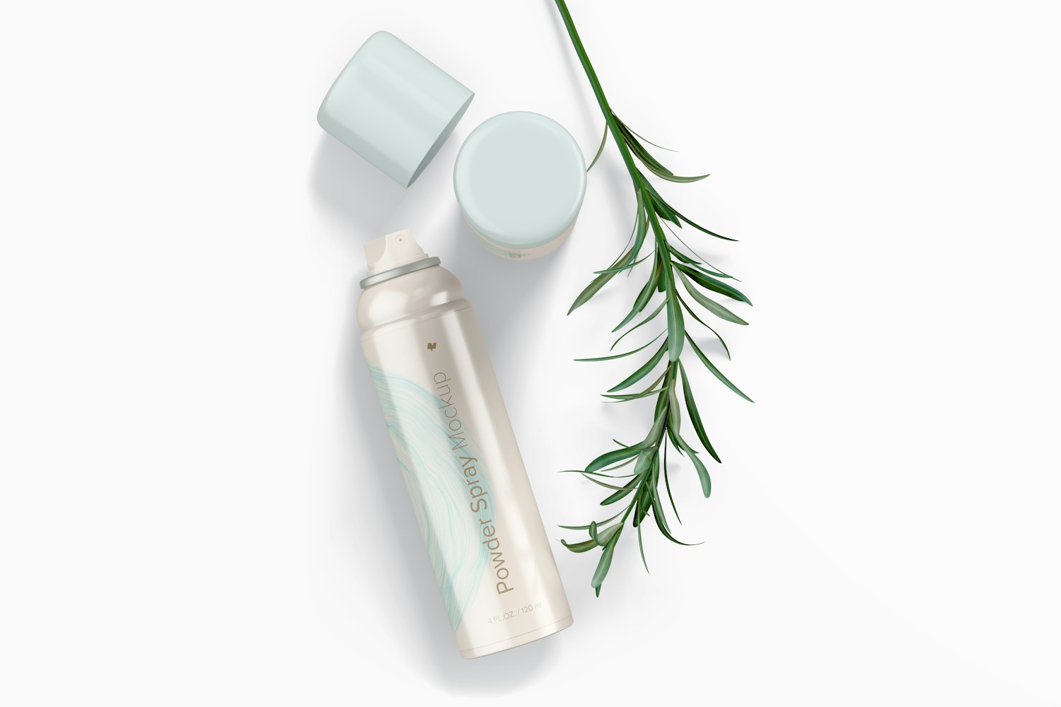 4 Oz Powder Spray with Rosemary Mockup 4 Oz Powder Spray with Rosemary Mockup