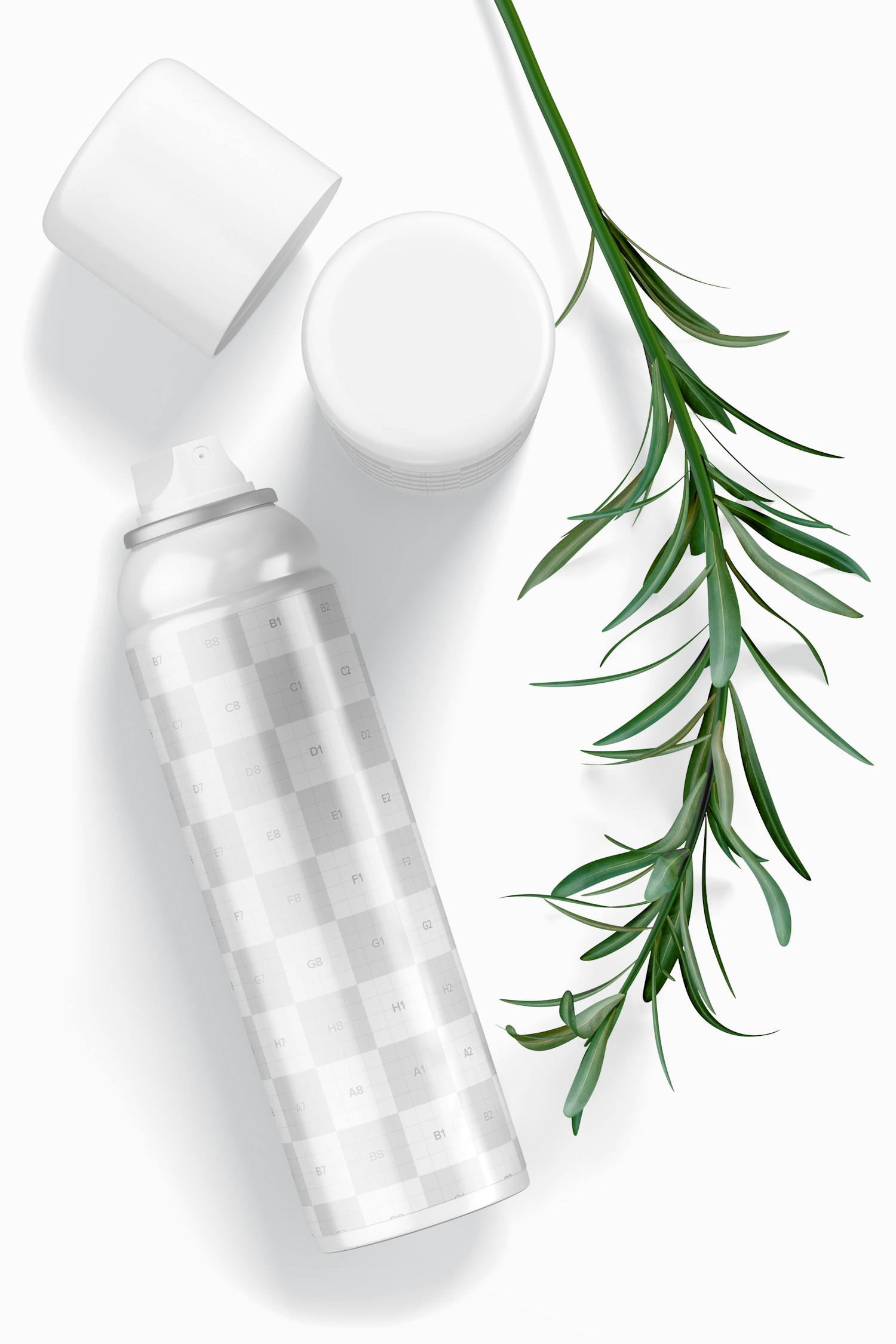 4 Oz Powder Spray with Rosemary Mockup 4 Oz Powder Spray with Rosemary Mockup