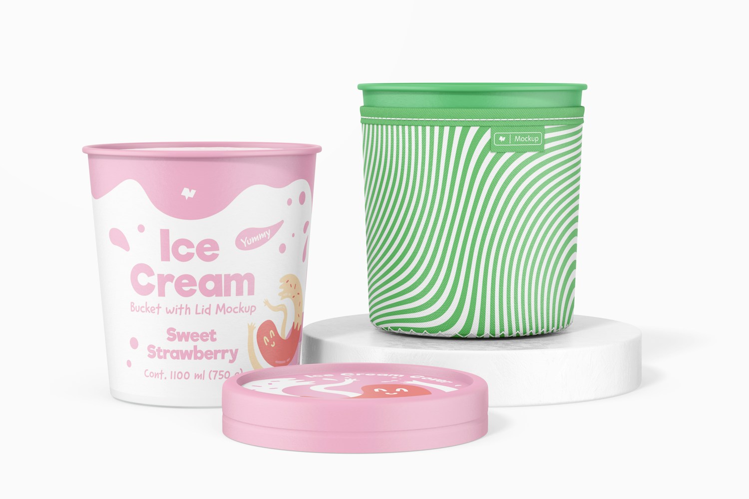 Ice Cream Covers Mockup, Perspective