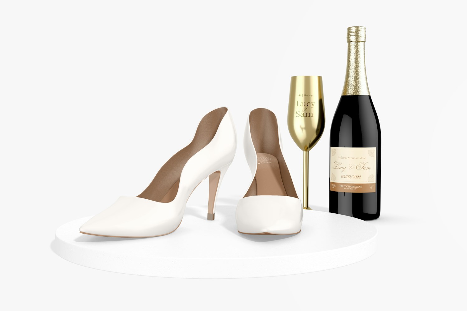 Bridal Shoes Mockup, with Champagne