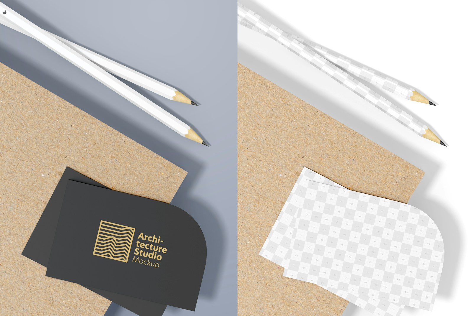 Stylish Business Card Mockup, Top View