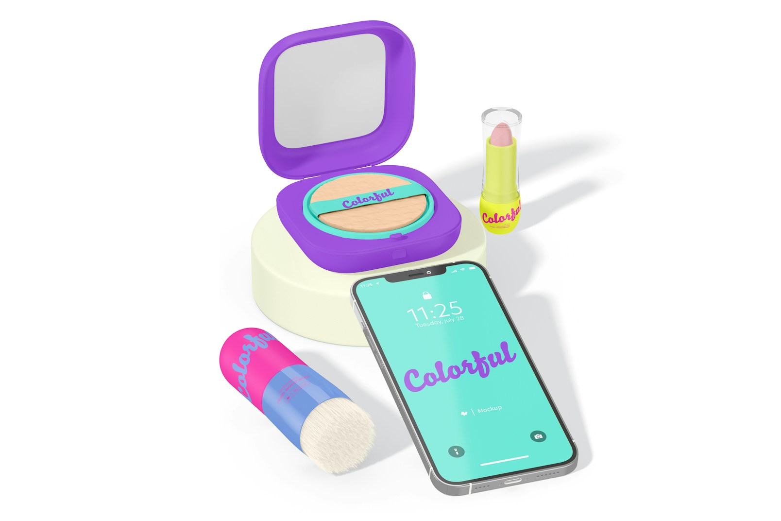 Makeup and Devices Mockup, Leaned