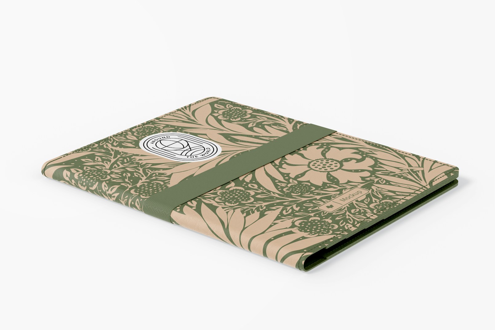 Passport Holder with Band Mockup, Perspective