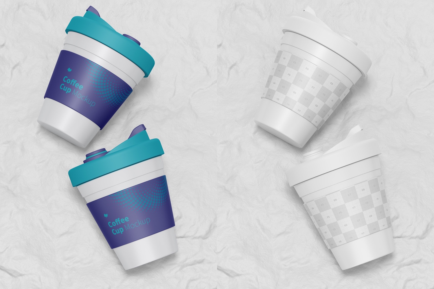Coffee Cup with Lid Mockup, Top View