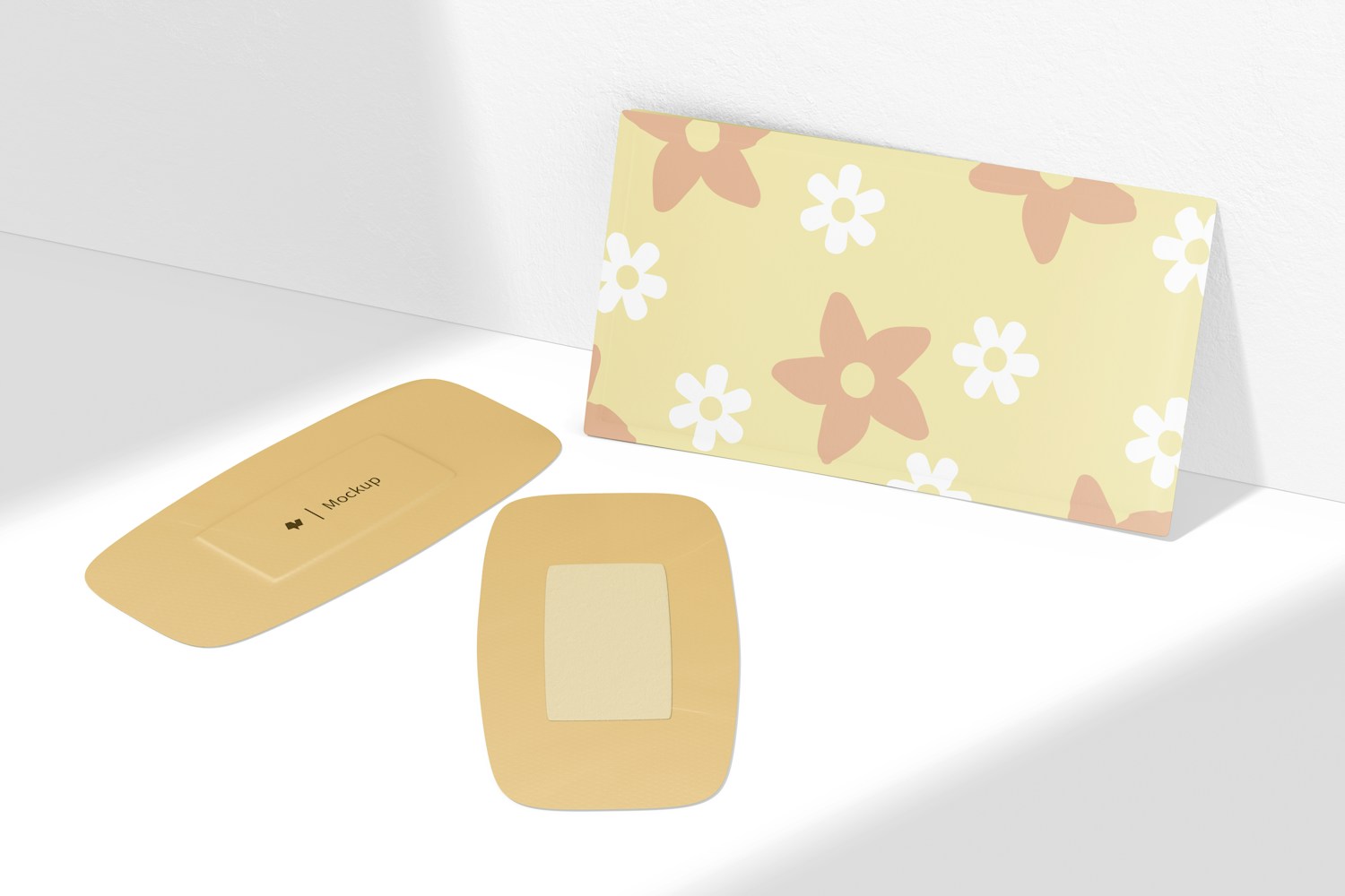 Oval Band Aid Mockup, Leaned Oval Band Aid Mockup, Leaned