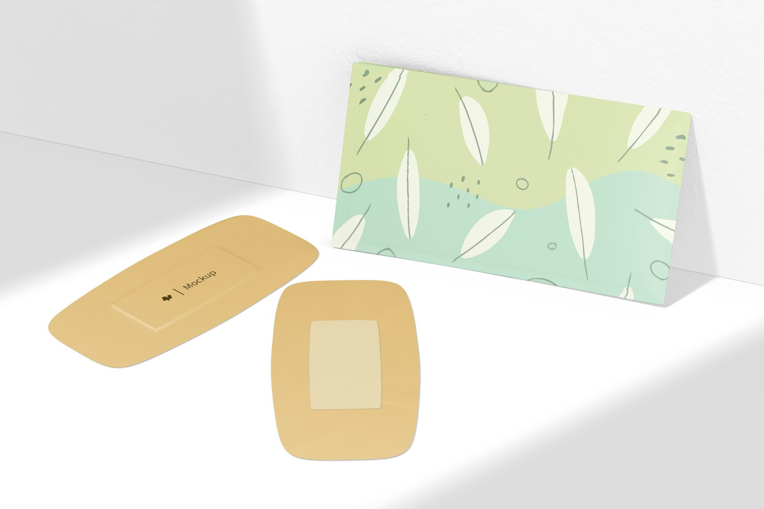 Oval Band Aid Mockup, Leaned Oval Band Aid Mockup, Leaned
