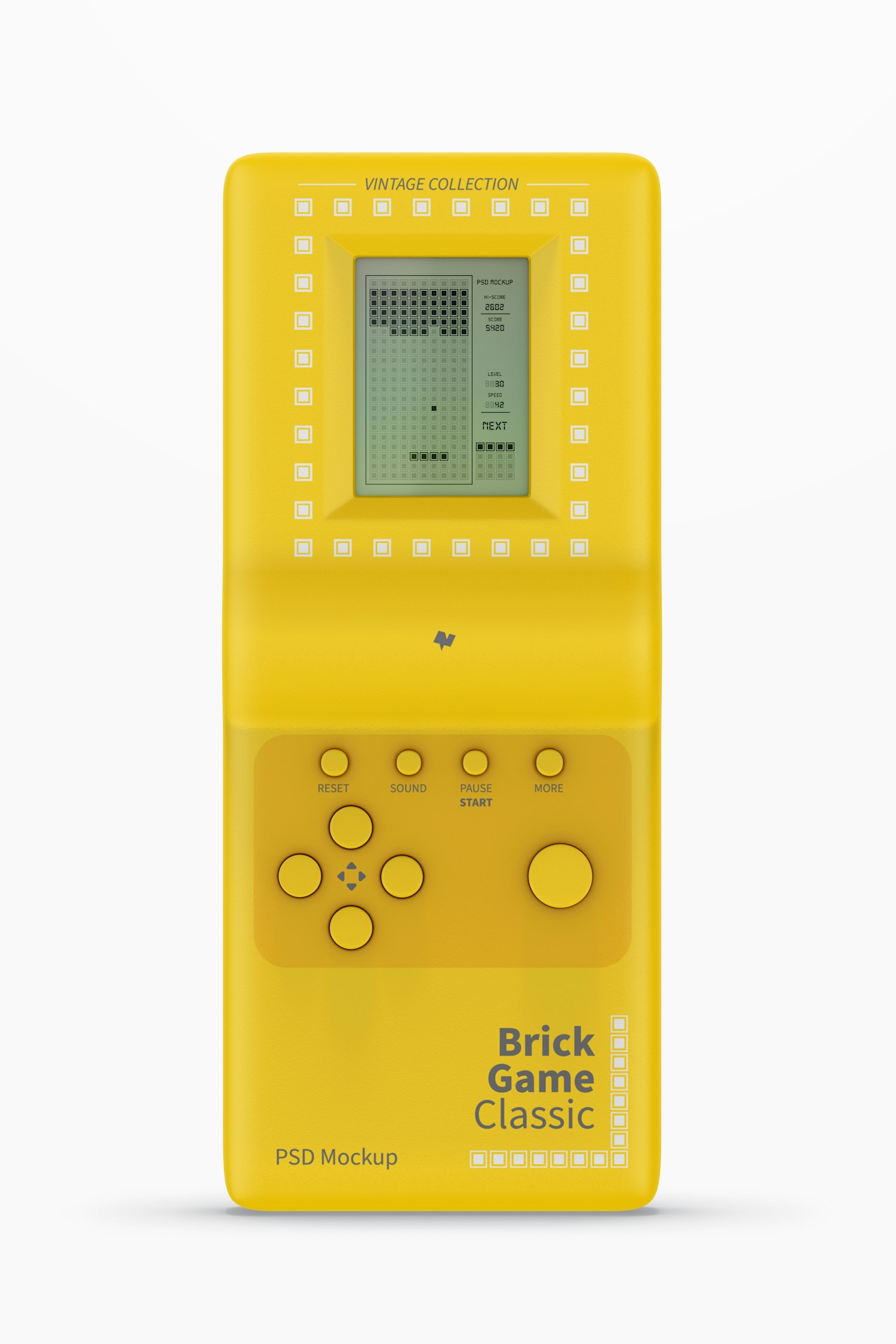 Brick Game Classic Console Mockup, Front View