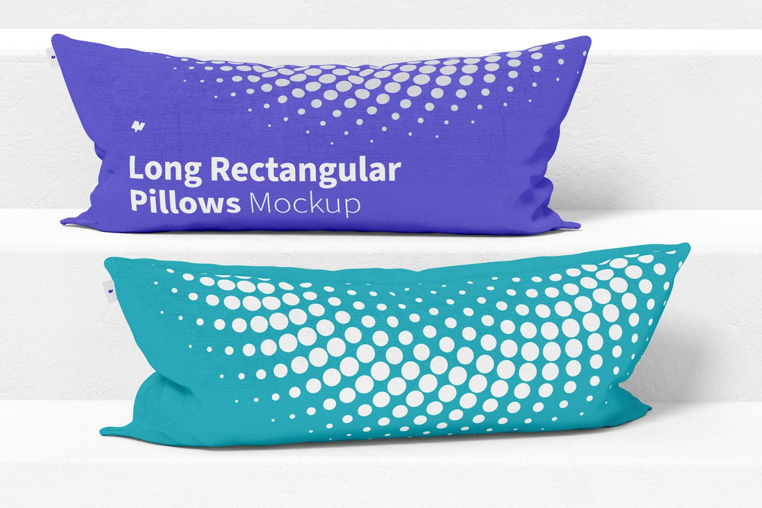 Long Rectangular Pillows Mockup, Front View