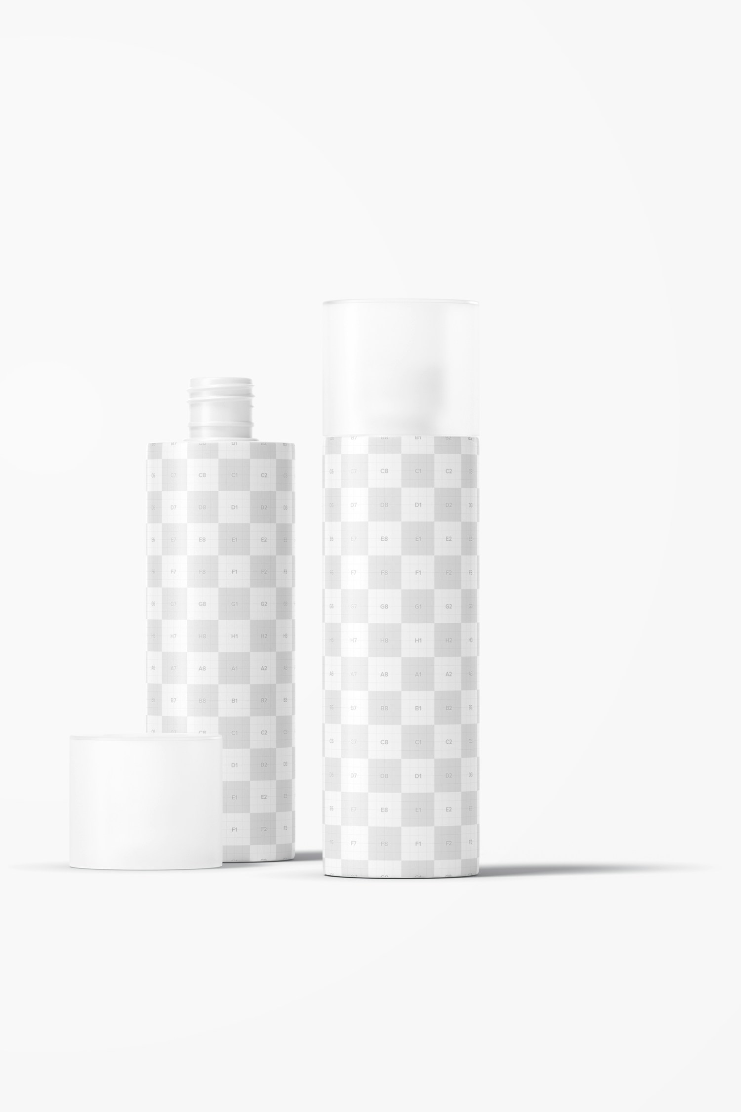 5 oz Plastic Bottles Mockup, Opened and Closed