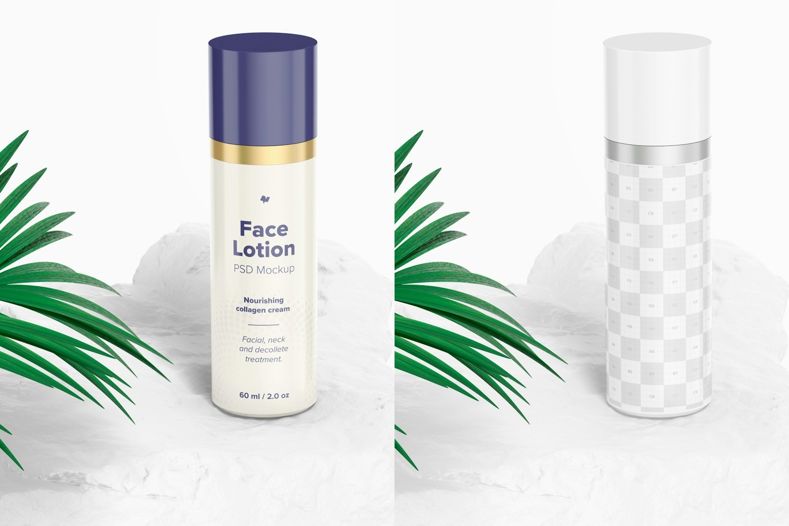 Face Lotion Mockup, Perspective View
