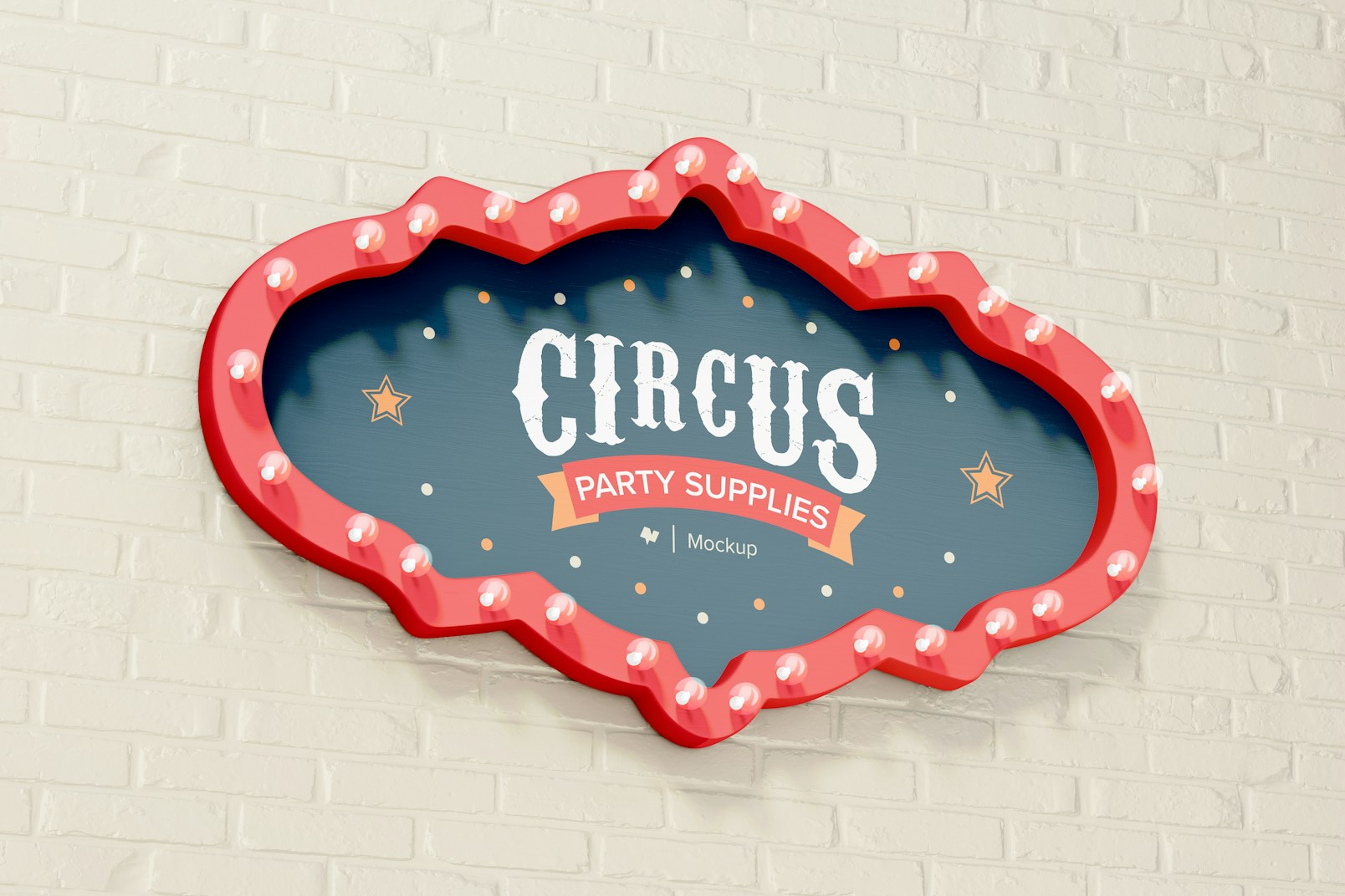 Circus Party Sign Mockup, Hanging