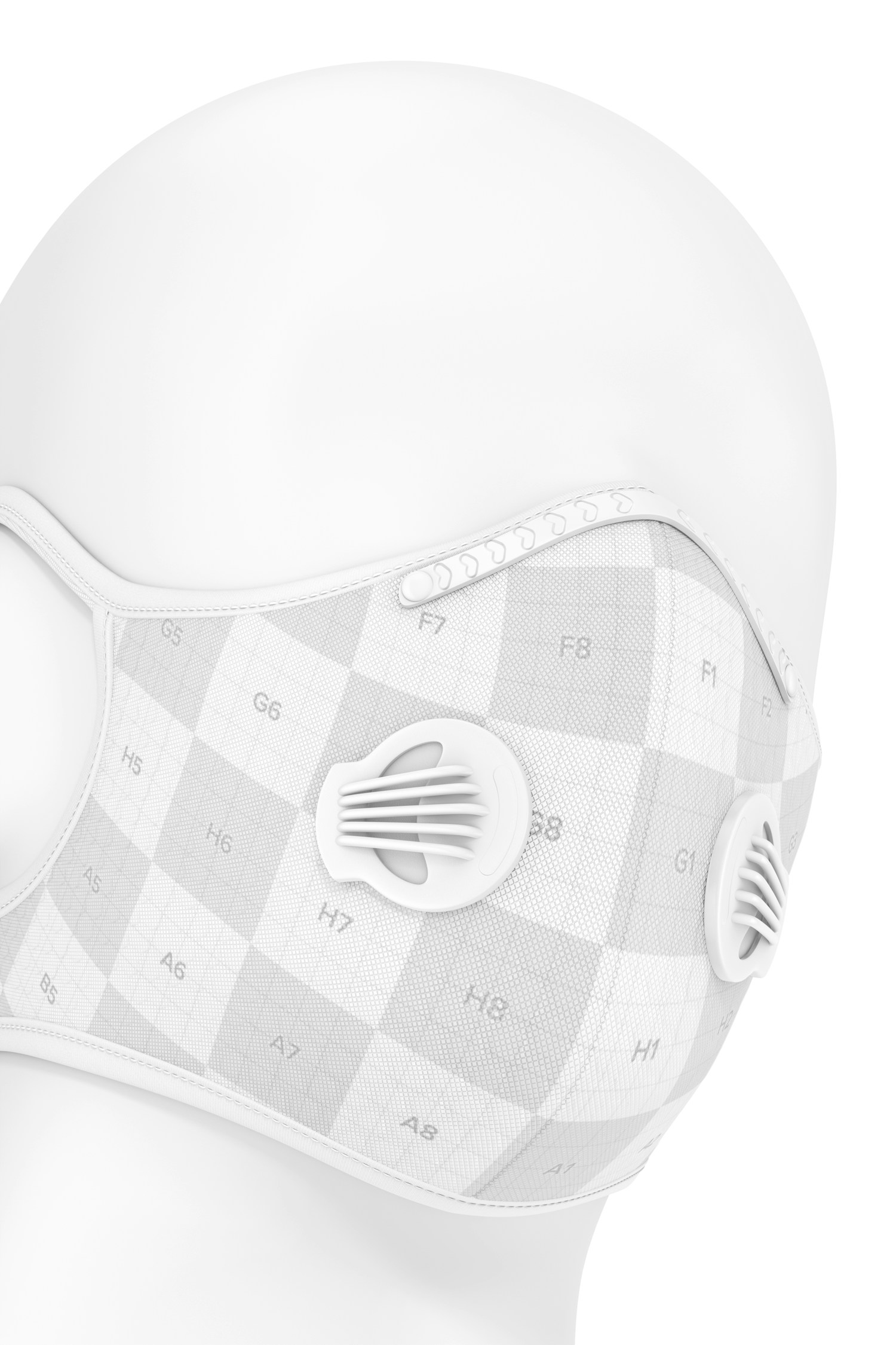 Reusable Mask with Filter Mockup, Low Angle View
