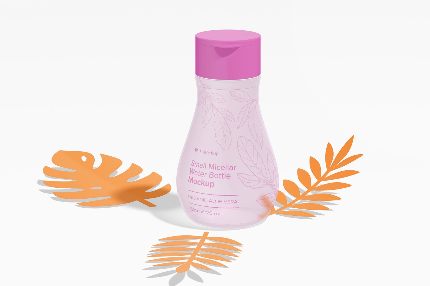 Small Micellar Water Bottle Mockup, Front View