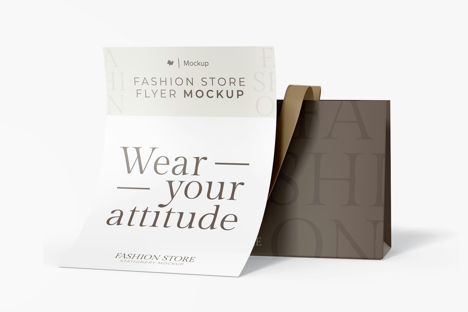 Fashion Store Flyer Mockup, with Bag