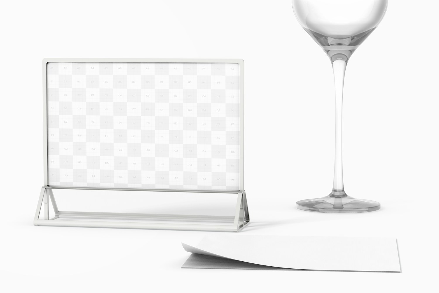 Acrylic Table Card Frame Mockup, with Glass