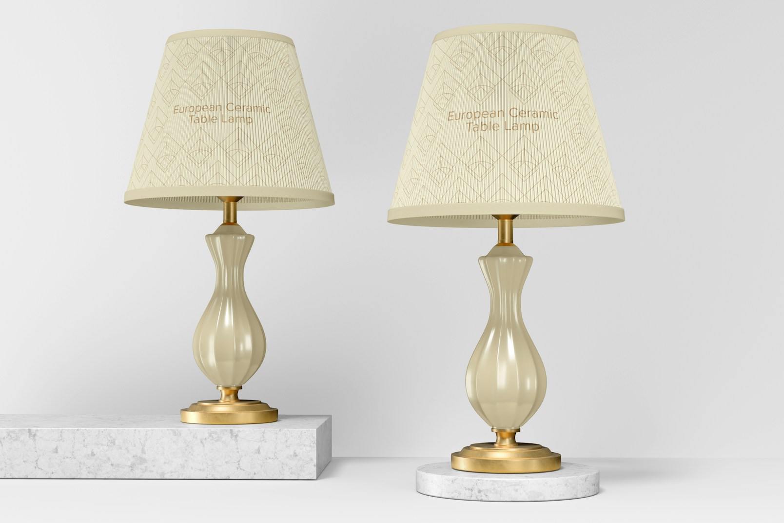 European Ceramic Table Lamps Mockup