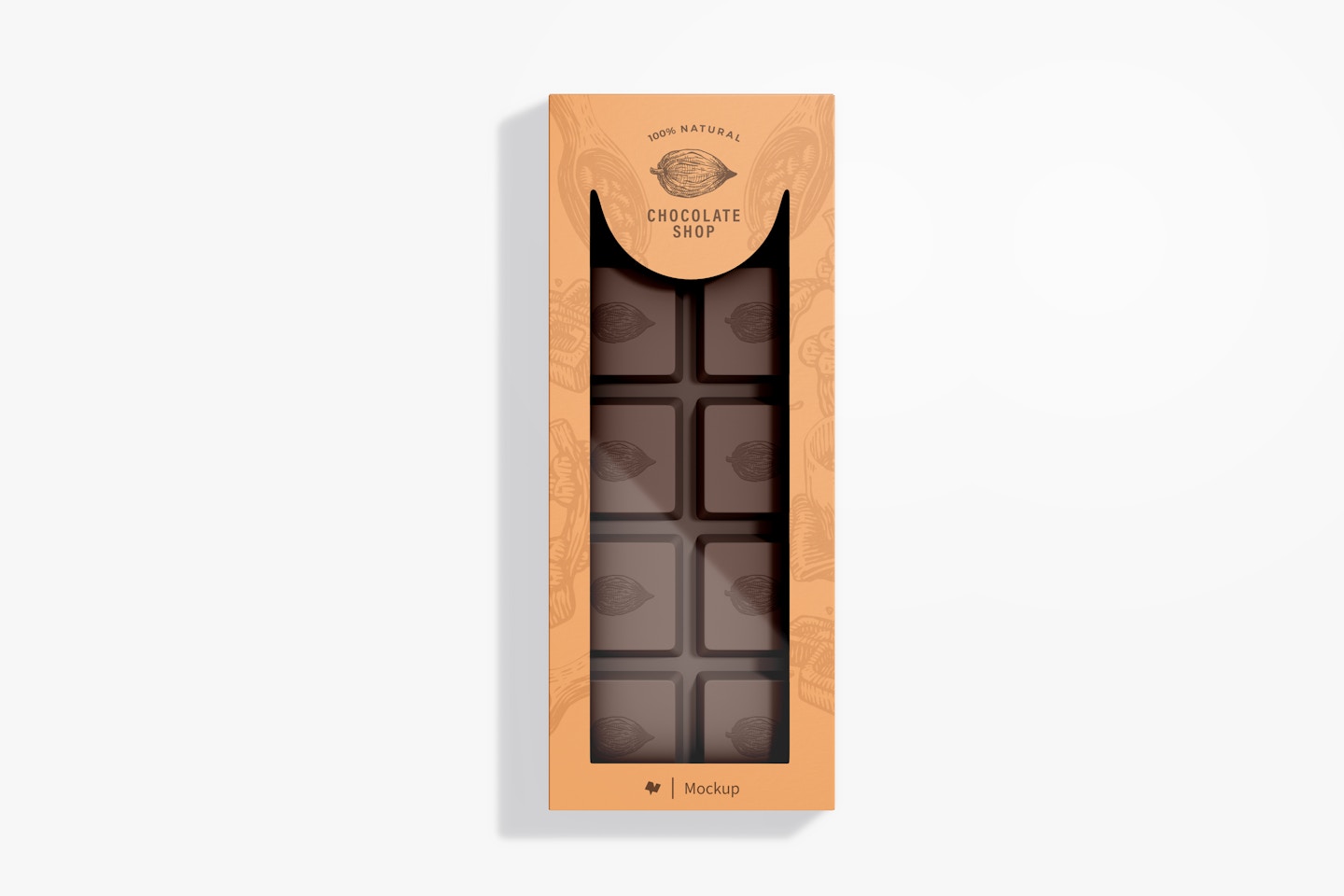 Maqueta de Caja de Chocolate con Ventana, Vista Superior
