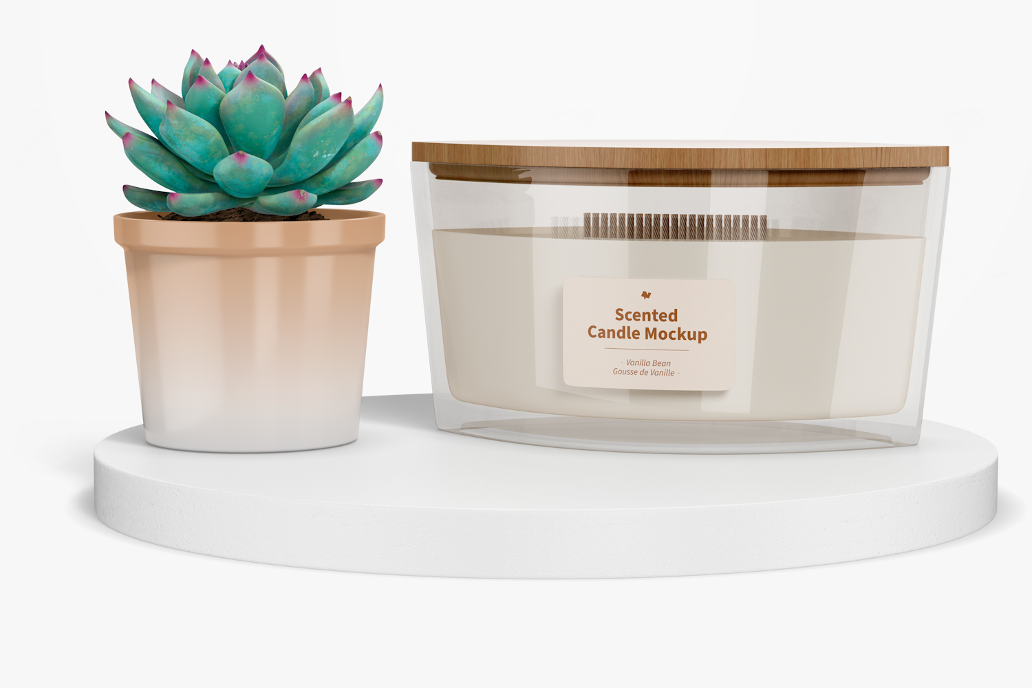 Scented Candle Mockup, on Surface