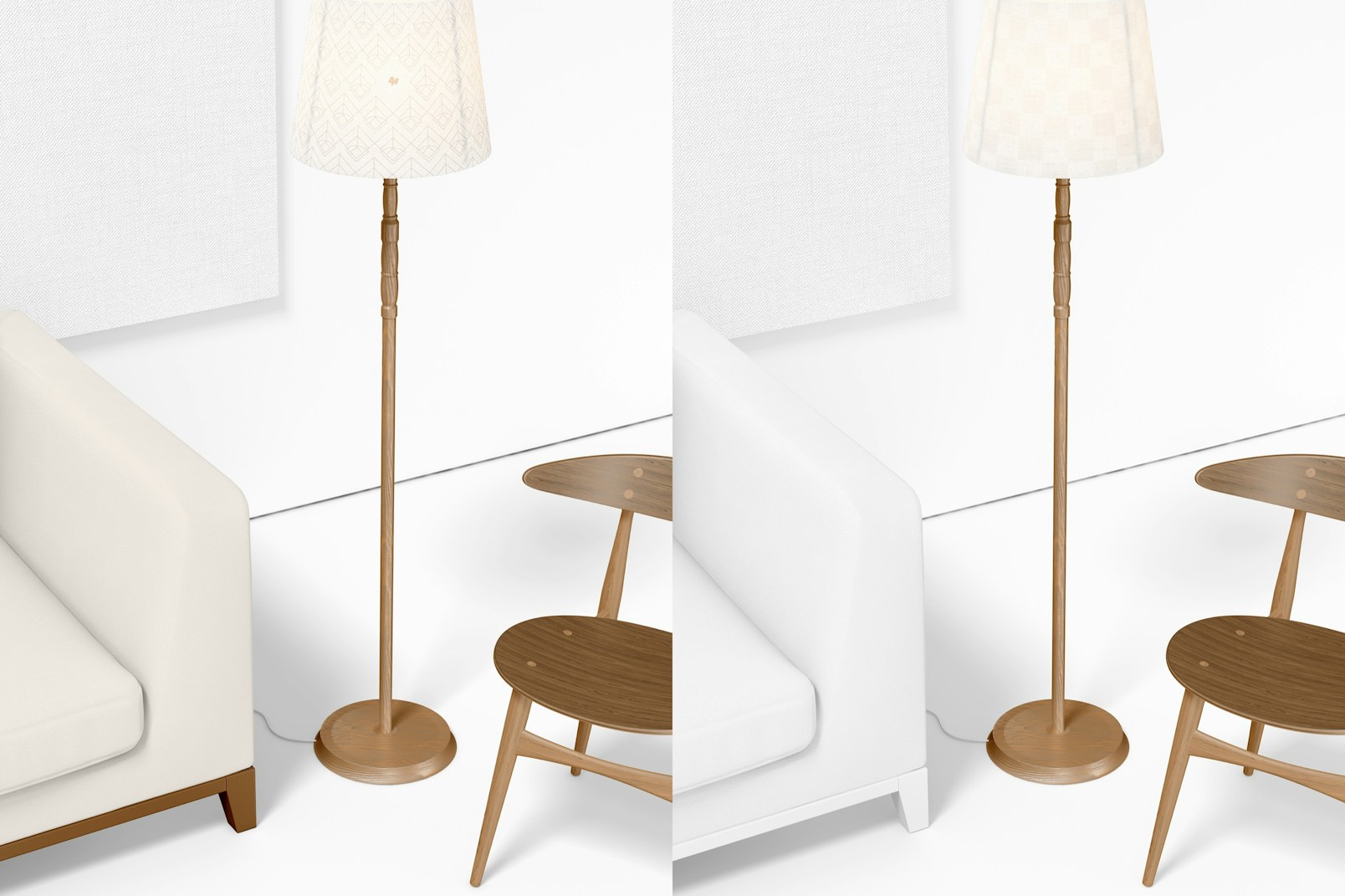 Floor Lamp with Furniture Mockup