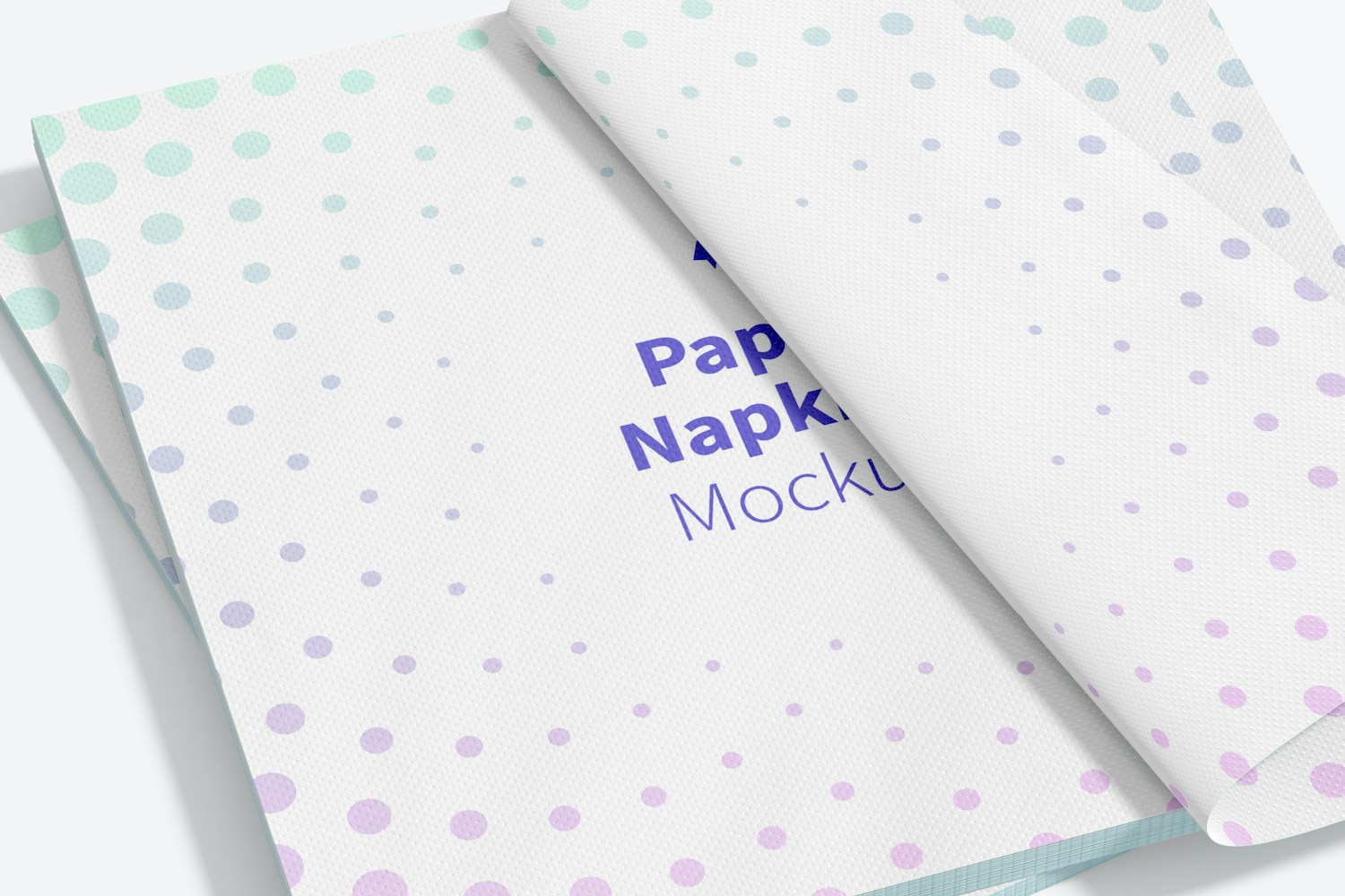 Paper Napkins Mockup, Close Up Paper Napkins Mockup, Close Up