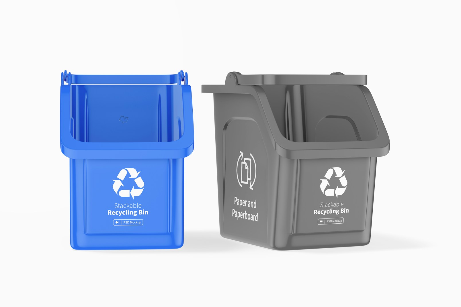 Stackable Recycling Bins Mockup