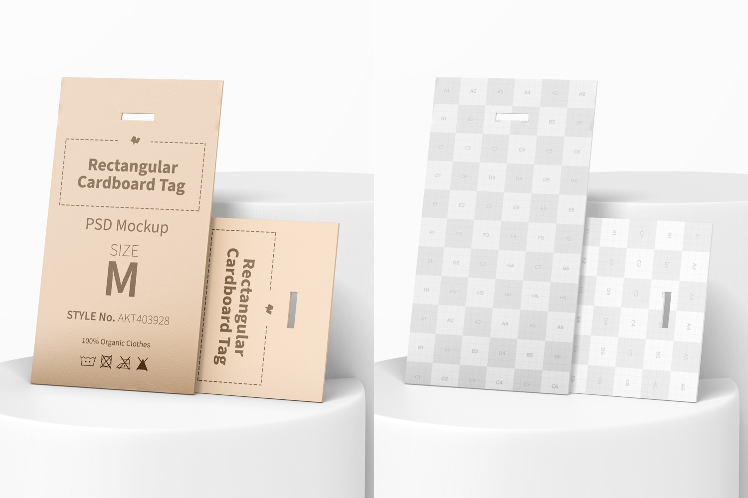 Rectangular Cardboard Tag Mockup, Perspective