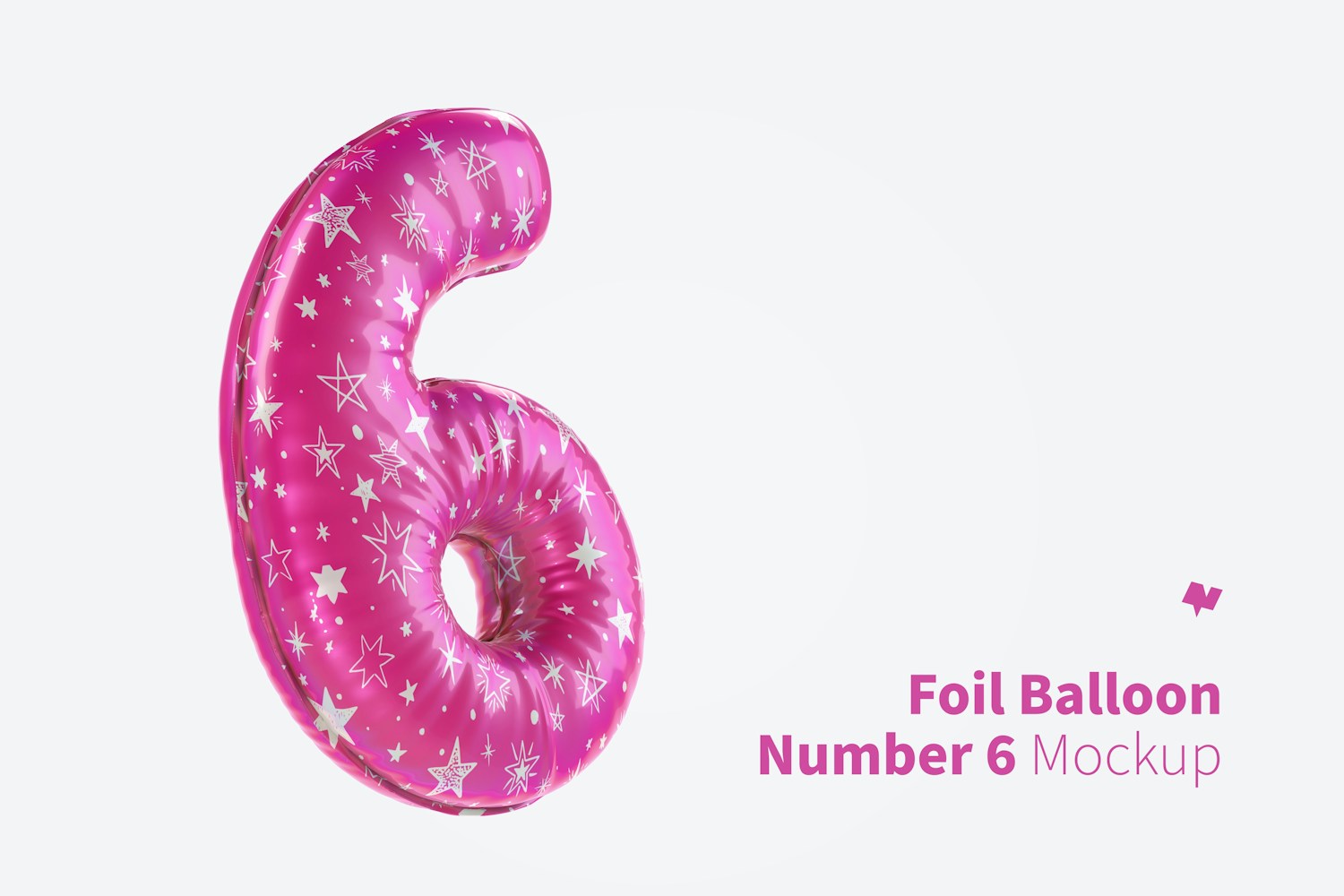 Number 6 Foil Balloon Mockup Number 6 Foil Balloon Mockup