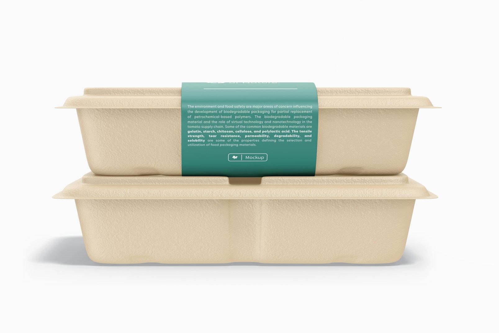 Biodegradable Food Containers Mockup, Stacked